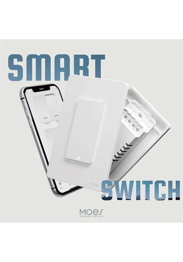 Reedark Tuya Wifi Akıllı Ev Anahtarı - 4 Yollu Beyaz Amerikan Tipi, App İle Uzaktan Kontrol, Zamanlama Ve Ses Komutu Desteği Tuya Wifi