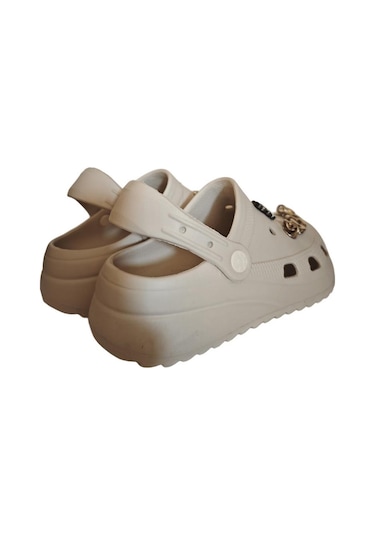 Cross Anatomik Ekru Zincirli Eva Plaj Deniz Günlük Kadın Terlik 205 Ekru