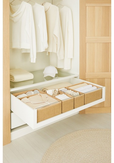 Ocean Home Textile 6'lı Jüt Çekmece İçi Düzenleyici Kutu 2 Adet 28 x 28 x 13 / 2 Adet 28 x 13 x 13 / 2 Adet 14 x 14 x 13 cm