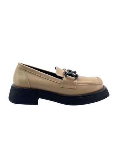 Albini 2610953 Hakiki Deri Kadın Loafer Ayakkabı Bej