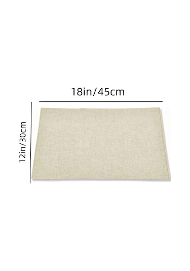 Willowhaven 8'li 12x18 İnç Sublimasyon Masa Örtüsü Yıkanabilir Linen Sofa Bej