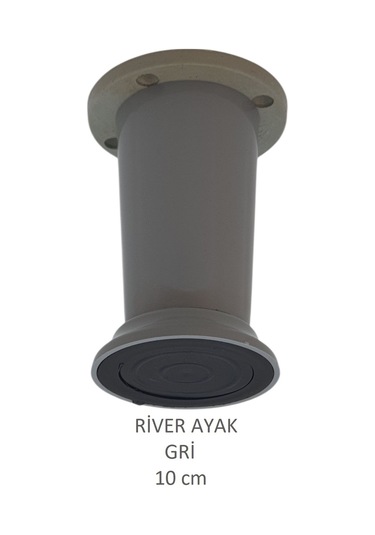 River Ayak, Plastik Mobilya Ayağı, 10 Cm, Vidalar Dahil, Gri Gri