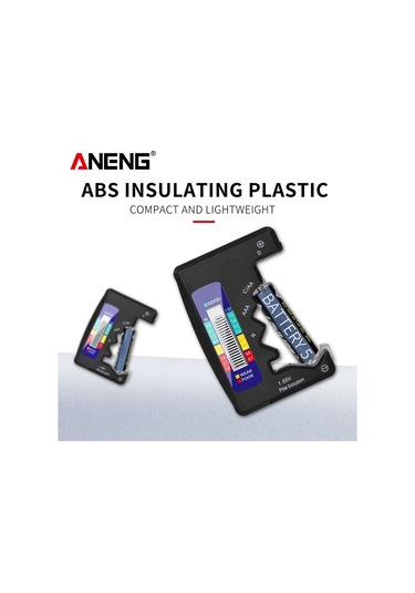 Springsun Siyah Abs Pil Test Cihazı - D, C, Aa, Aaa, N, 9v Ve 1.5v Düğme Pillerini Test Eder - Hafif Ve Taşınabilir Siyah