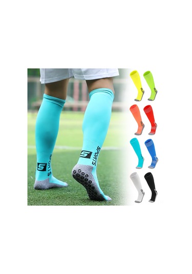 Monyee Uzun Ayaklı Spor Çorap Antibakteriyel Koku Engelleme Kaymaz Taban Futbol Basketbol Yoga Erkek Kadın Sarı