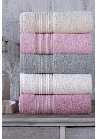 Range El ve Yüz Havlu Seti 5'li 50 x 90 CM Çok Renkli