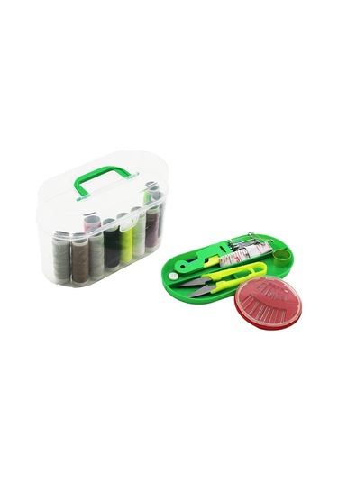 Plastik Çantalı İğne - İplik Set 10-iplik- 12-dikiş-10-ç.iğne- Me Renkli