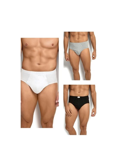 Kit İç Giyim Berrak 9'lu Siyah - Gri - Beyaz Renkler Erkek Külot Beyaz - Gri - Siyah