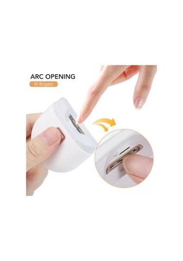 Pazly Otomatik Şarjlı Tırnak Makinesi - 2 Hızlı, Aydınlatmalı, Bebek & Yetişkin İçin Güvenli Beyaz