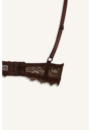 Defacto Bağcıklı Dantelli Kapsız Pedsiz Balenli Balkonet Sütyen Fall İn Love F7024ax25wnbn341 Kahve