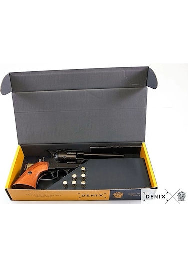 Denix Dekoratif Replika Revolver Cal.45 Peacemaker 4,75 , With 6 Bullets