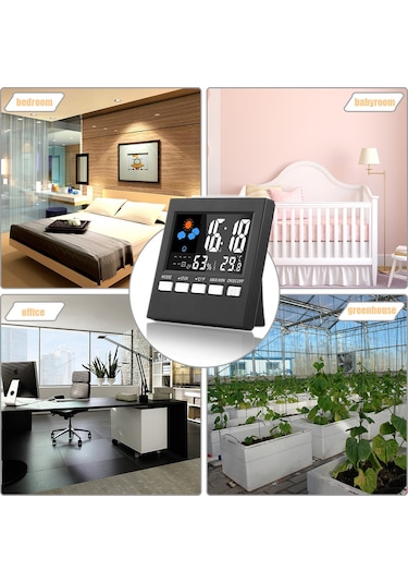 Neevoyu Ev İçin Dijital Sıcaklık Ve Nem Ölçer - Büyük Renkli Lcd Ekranlı Masaüstü Termometre-hidrometre
