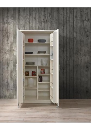 Çok Amaçlı 2 Kapaklı Mutfak Erzak Kiler Dolap 86x52x180 cm