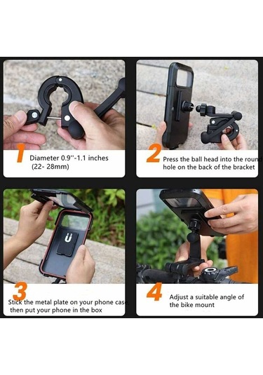 Taşınabilir Araba Aksesuarları, Su Geçirmez Bisiklet Telefon Tutucu, Yağmur Kılıflı 360 Scooter A Diğer