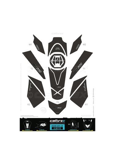 Bajaj Pulsar Ns200 Karbon Tank Pad Seti Xjn22c