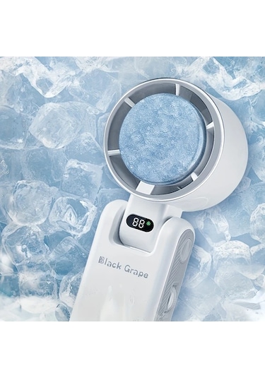 Xuweiwei 2025 Yeni Kahverengi Şarj Edilebilir El Tipi Dijital Ekranlı Turbin Fan Güçlü Taşınabilir Type C 12 Saat Pil Ömrü