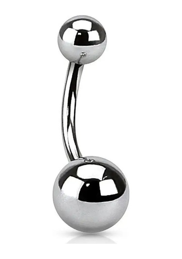 Pınme Göbek Deliği Piercingi Olarak Kullanılabilen, Bükümlü Askılı, Boncuklu Küpe Şekilli Küpeler 14988644 Gri