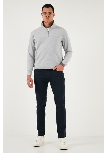 Buratti Pamuklu Regular Fit Normal Bel Boru Paça Jeans Erkek Kot Pantolon 2211C40Parma Lacivert