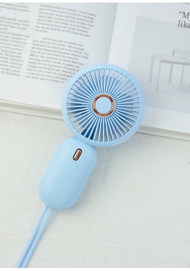Avuç İçi Taşınabilir Şarjlı Mini Vantilatör El Fanı Mavi Ym88196