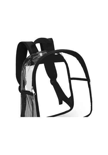 Homyl Şeffaf Sırt Çantası Pvc Mini Dayanıklı Gizli Sakli Siyah