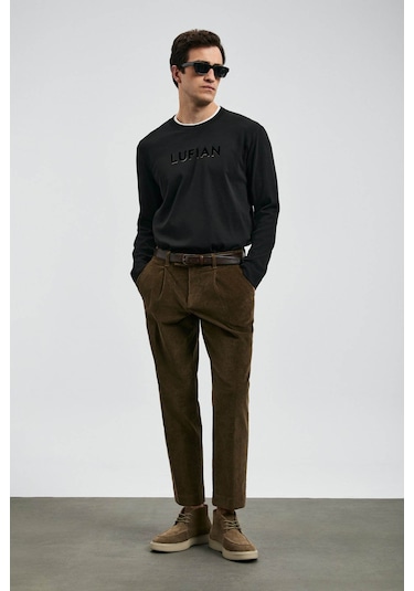 Lufian Sara Siyah Erkek Uzun Kollu T-shirt 112020057 Siyah