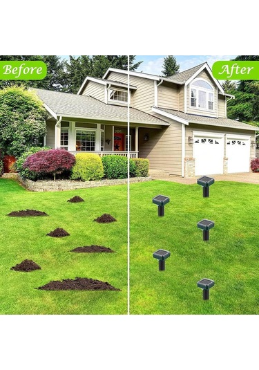 Monyee 8 Adet Yeşil Plastik Güneş Enerjili Ultrasonik Hayvan Kovucu - 40 Fit Çaplı, Kimyasız, Hava Dayanıklı, 5 Gün Süre İle Çalışır