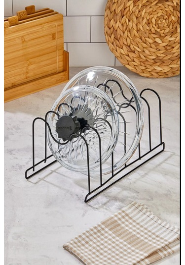 Magic Objects Metal Siyah Tava Ve Tencere Kapağı Düzenleyici Tava Organizeri Siyah