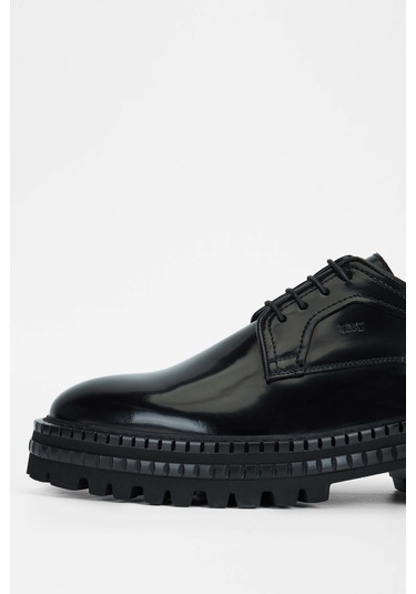 Tamer Tanca Erkek Hakiki Deri Siyah Açma Casual Ayakkabı 537 3253 Erk Ayk Sk23/24 Sıyah Acma Siyah