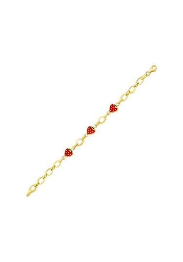 14 Ayar Çilek Figürlü Altın Bebek Bileklik