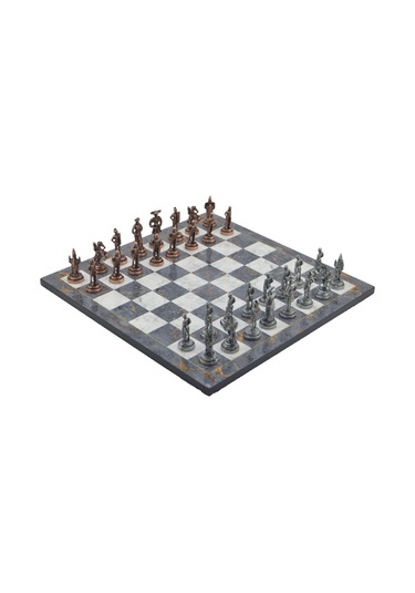 Gifthome Metal Satranç Takımı-seti orta ispanyol antik gri Mermer