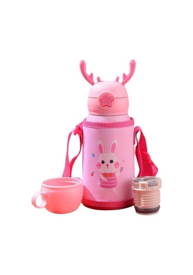 Ruicheng 500 Ml. Paslanmaz Çelik Taşınabilir Yalıtımlı Çocuk Suluklar Mataralar C8y2bw Pembe