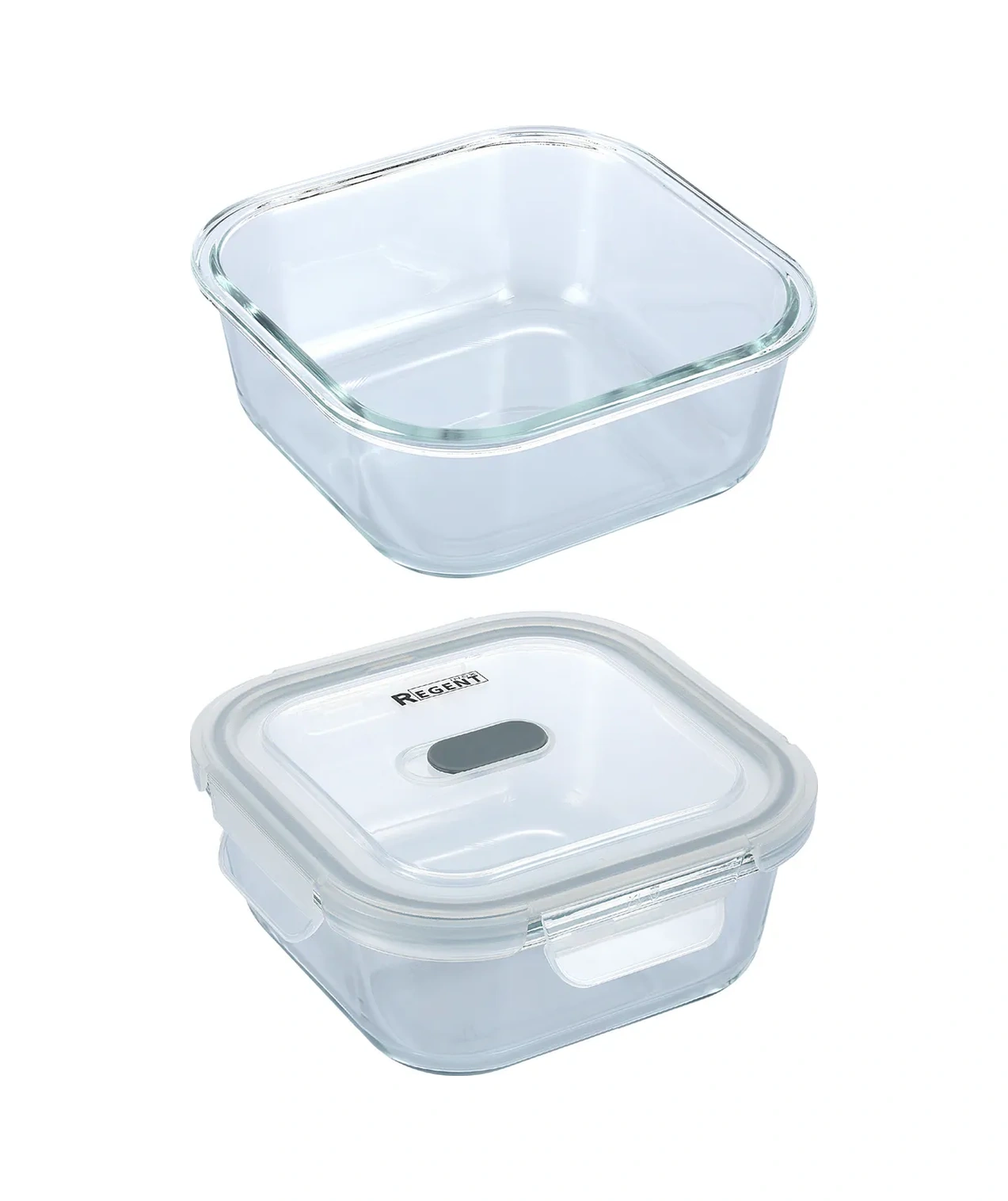 Regent İnox Kapaklı Cam Yemek Kabı 443601006 Beyaz