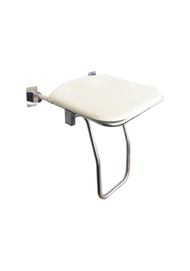 Paslanmaz Engelli Banyo Küvet Duş Oturağı Katlanır Plastik Oturaklı Gümüş