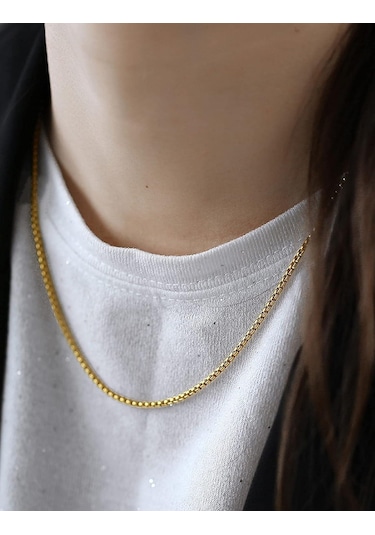 Sefa Gold 14 Ayar Altın Klasik Küp Zincir Kolye 2 Mm
