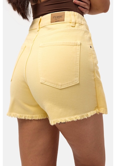 Itsbasic Kadın Light Sarı 6s6-108 Denim Şort Etek