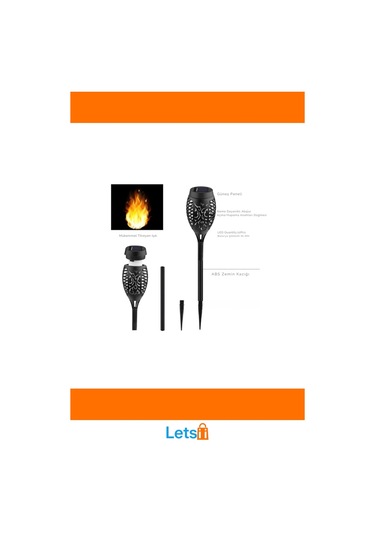 Güneş Enerjili Su Geçirmez Alev Efektli Bahçe Lambası Çok Renkli