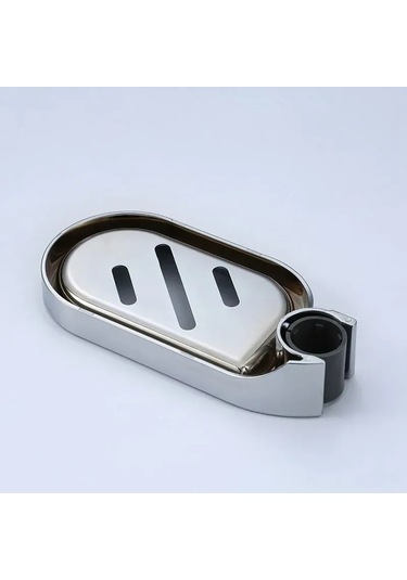 Yunboo Duş Çubuğu Sabitleme Sabunu Kasesi - 22mm Çubuk Uyumlu, Suya Dayanıklı Abs Plastik, Araçsız Kurulum, Oval Tasarım Gümüş