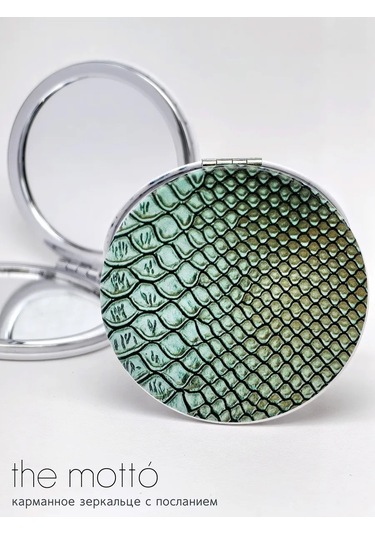 The Motto Arkadaşa Hediye: Cep Ayna, Yılan Desenli 287168943 Yeşil