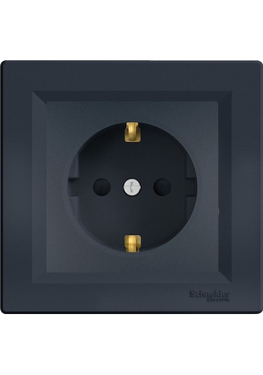 Schneider Asfora Plus Antrasit Topraklı Priz Çocuk Korumalı Çerçe