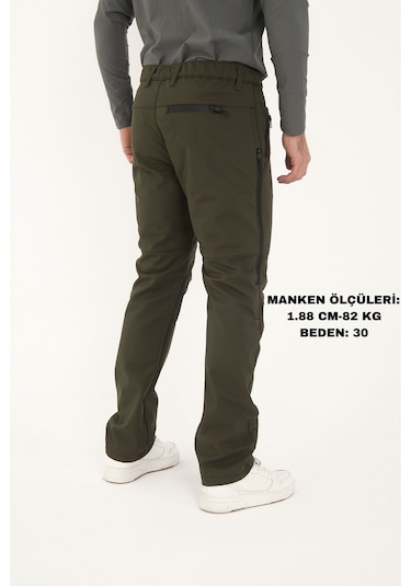 Camp Scoutland Camp595 Outdoor Tactical Softshell Su Ve Rüzgara Dayanıklı İçi Polarlı Kışlık Erkek Taktik Pantolon Haki Haki