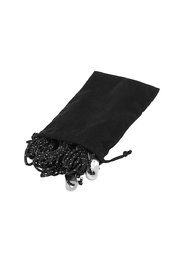 Neevoyu "6'lı Set 3mm Yansıtıcı Çadır İpi - Ayarlanabilir Alüminyum Klipsli Kamp Malzemesi" Siyah