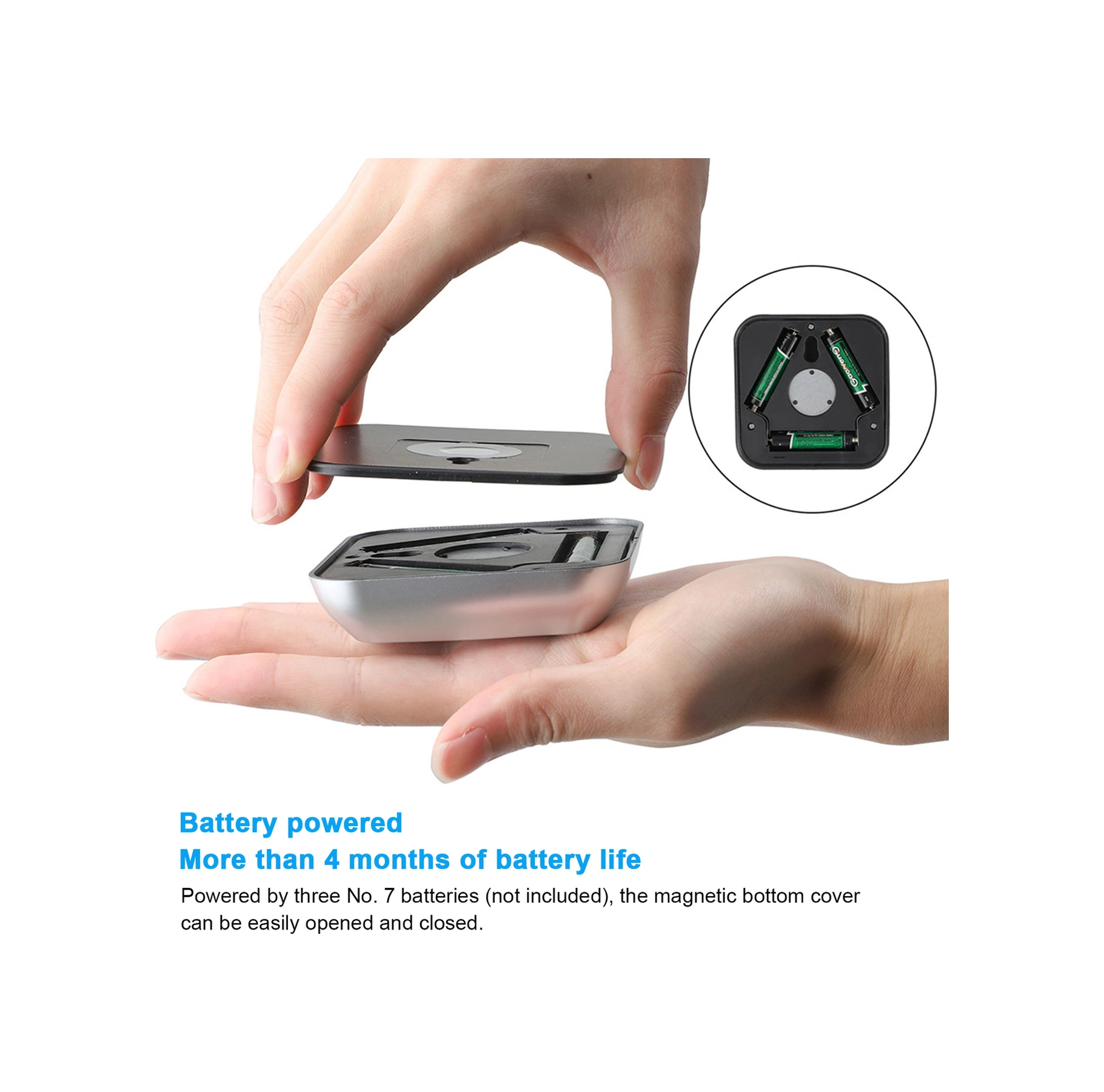 Folinda Kişi Algılama Gece Lambası - Dolap/ Koridor İçin 5m 120 Algılama - Mıknatıslı/örgülü/çelik Bant Montaj - Gümüş Kasa Beyaz Işık Gümüş