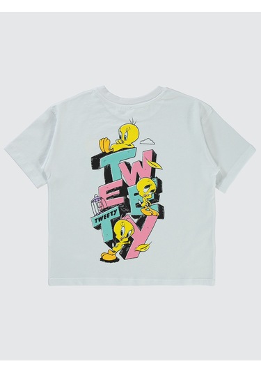 Tweety Kız Çocuk Tişört 6-9 Yaş Beyaz Beyaz