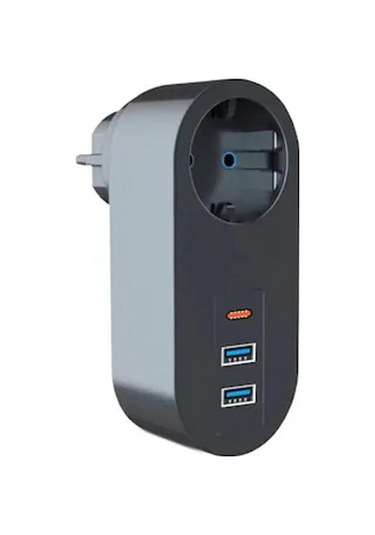Tekli Akım Korumalı 2 Adet Usb 1 Adet Type-c Girişli Priz 3400 1