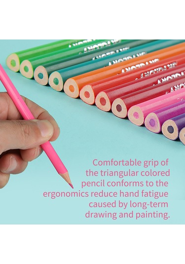 Aubyhe 12 Renkli Ağaç Uçlu Yağlı Renkli Kalemler Seti - Ergonomik Tutuş, Parlak Renkler, Çocuklar İçin Sg8712h