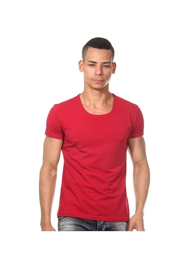 Darkzone Bordo Kısa Kollu Erkek Tişört - Dzn8506 Kırmızı