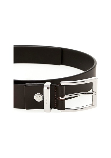 Erkek Metal Tokalı Ayarlanabilir Deri Kemer - Kahverengi Kahverengi