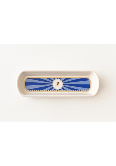 Seramık 6 Kısılık Mavi Kuşlu14 Parca Seramık Kahvaltı Takımı Beyaz