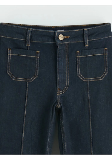 Lc Waikiki Lacivert Petite Flare Kadın Jean Pantolon