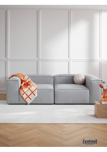 Most Mollis 2 Modül Kanepe Koltuk 32 Gri Keten Kumaş Yumuşak Süng