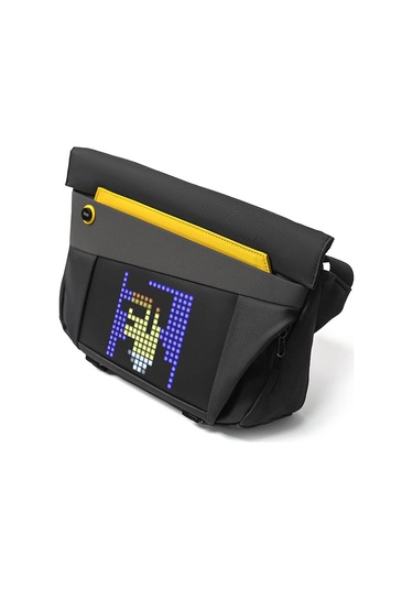 Divoom Pixoo Slingbag-v Siyah Ledli Ekran App Kontrollü Postacı Çantası-su Geçirmez Siyah